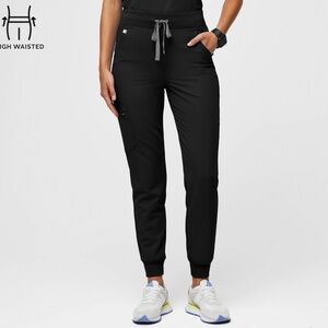 Figs High Waisted Zamora Black Jogger Scrub Pants. W22SW2012 PO 3183. Size XS